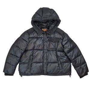 Koolaburra by Ugg Hooded Puffer Jacket Corduroy Trim Black XXL Gorpcore Outdoors